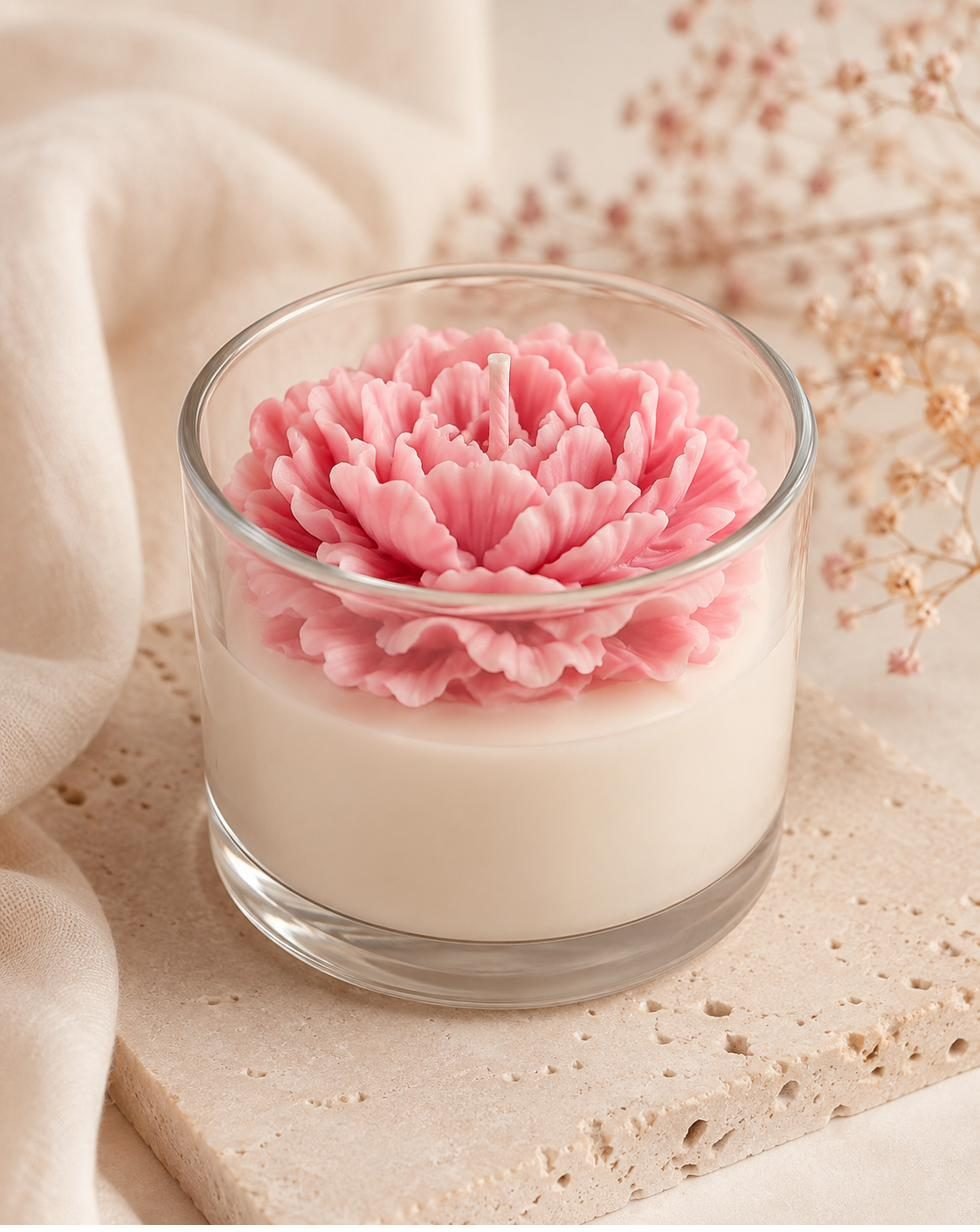 A candle being finished by hand