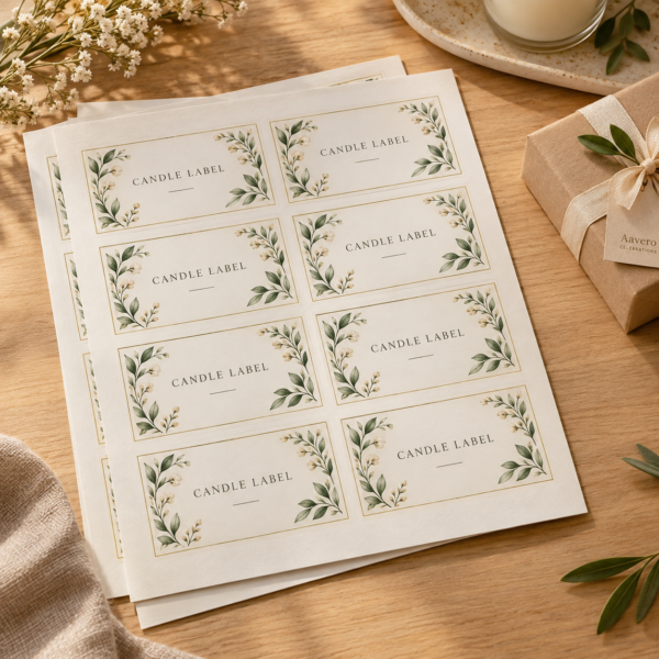 Candle branding labels — 25 sheets minimum