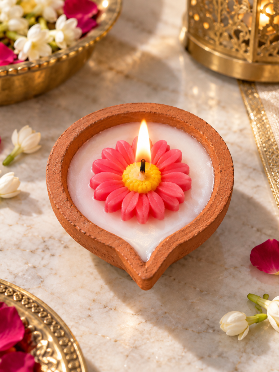 Diwali Rangoli Diya Candles — Pack of 13