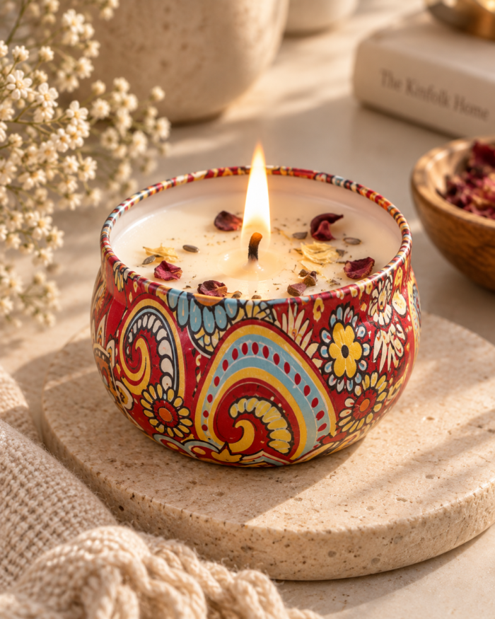 Mandala Tin Candles — Single candle
