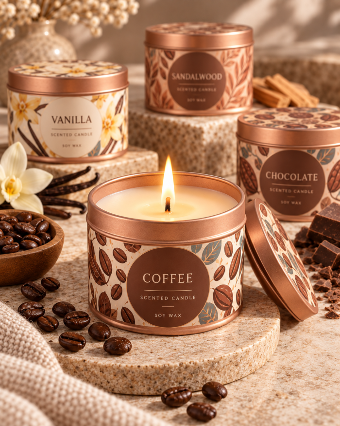 Tin Metal Luxury Candles — Single candle
