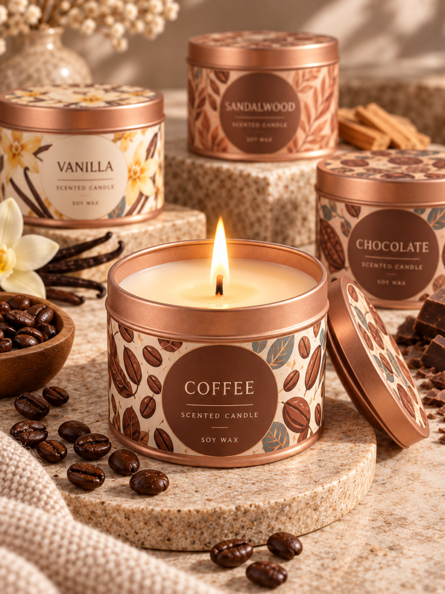 Tin Metal Luxury Candles — Single candle
